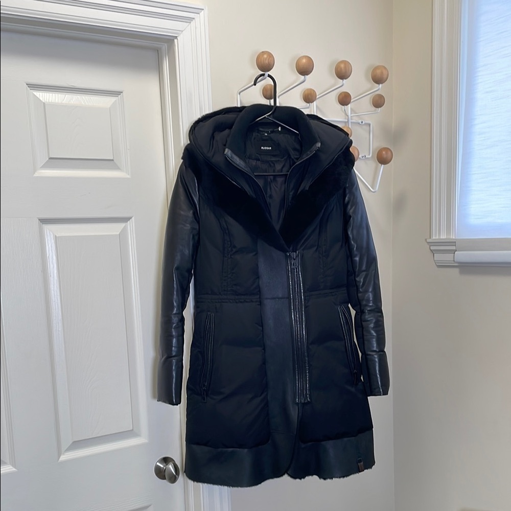Rudsak - Classic Long Coat Jacket With Hood Old Money - Black  Petite Small